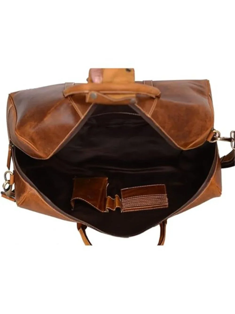 Men's Leather Duffle Bag Travel Overnight Weekend Duffel Bag